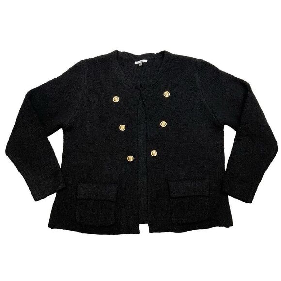 Sioni Brand Black Single Button Closure Open Front Sweater Jacket Size XL - Picture 3 of 16